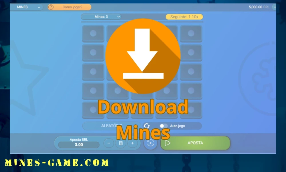 Opção para download do jogo Mines com destaque para versões modificadas e hacks