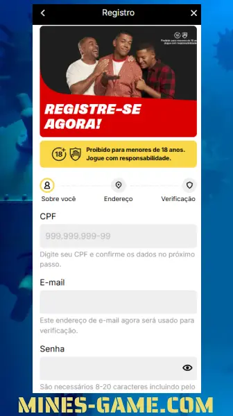 Mines Android registrar informações