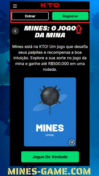 Mines Registro no Android